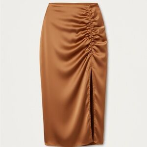 A&F Satin Rust Midaxi Skirt